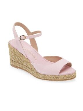 Stuart Weitzman Tia Espadrille Wedge Sandals Ballet Pink